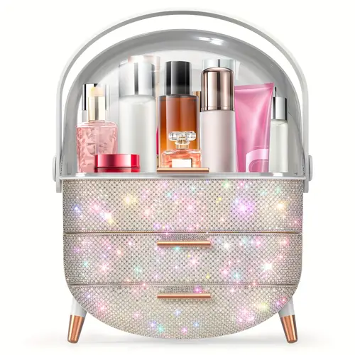 makeup storage organizer large capacity case with drawers cosmetic jewelry storage display box clear makeup organizer for vanity organizers for bathroom dresser womens gift suitable for storing lipsticks skin care products bling