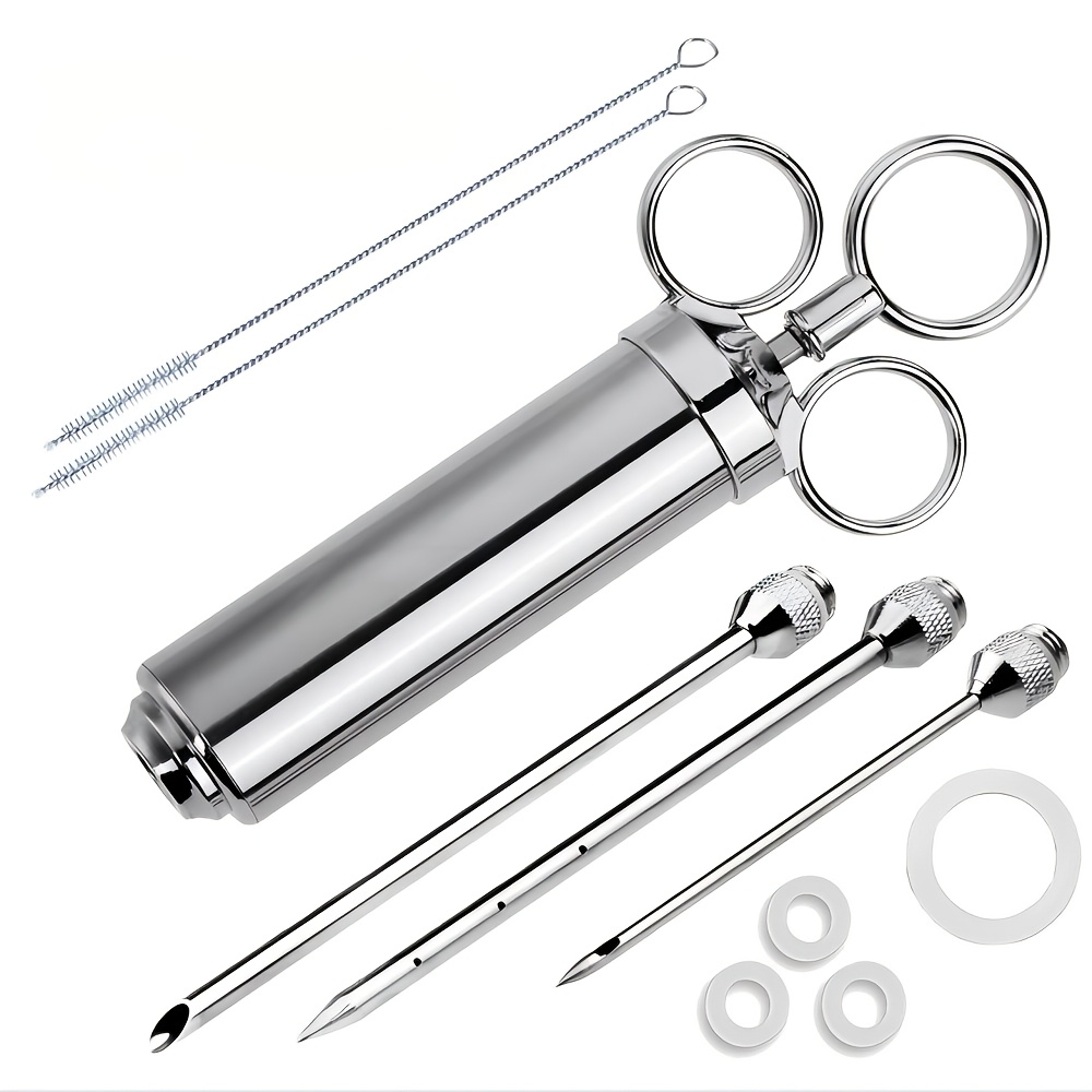 

Stainless Steel Kit, 2oz Large Capacity, With 3 Needles, For Bbq, , Turkey, And Chicken