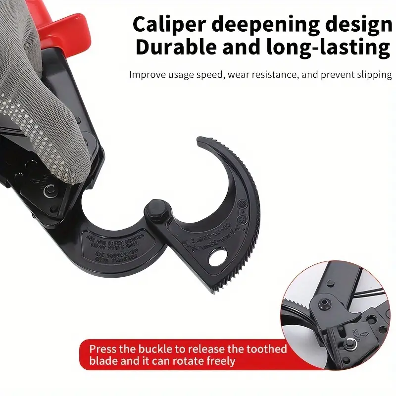 heavy duty ratchet cable cutter portable metal wire cutting tool for aluminum copper up to 240mm capacity no electricity needed ideal for holiday birthday gifts details 3