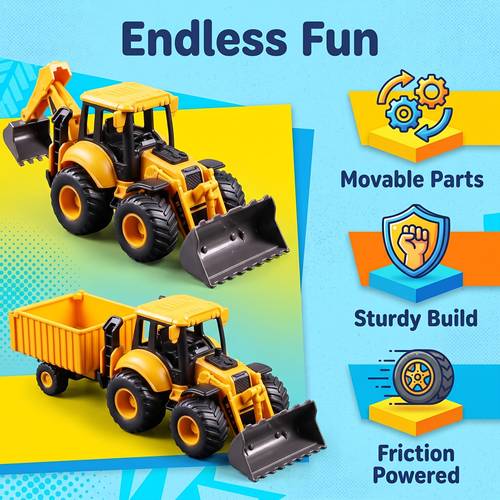 imagen del artículo vehículos de ingeniería : excavadoras, bulldózeres y camiones volquete multifuncionales, que múltiples funciones. juguetes de regalo de , regalos de navidad, regalos de