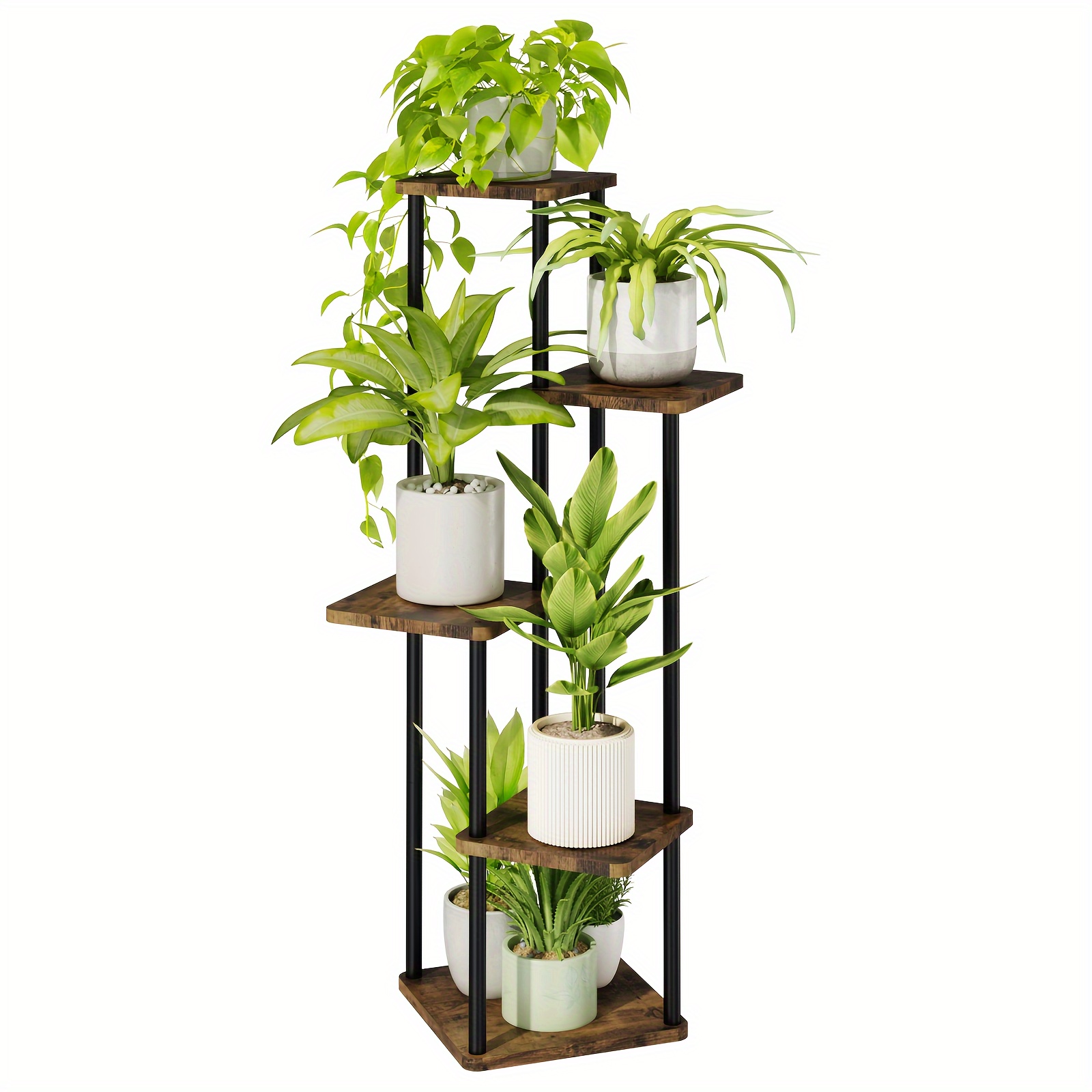 5 tiers ladder plant holder for living room patio boho home decor and gardening outdoor wood plant rack for multiple plants plant stand indoor plant shelf