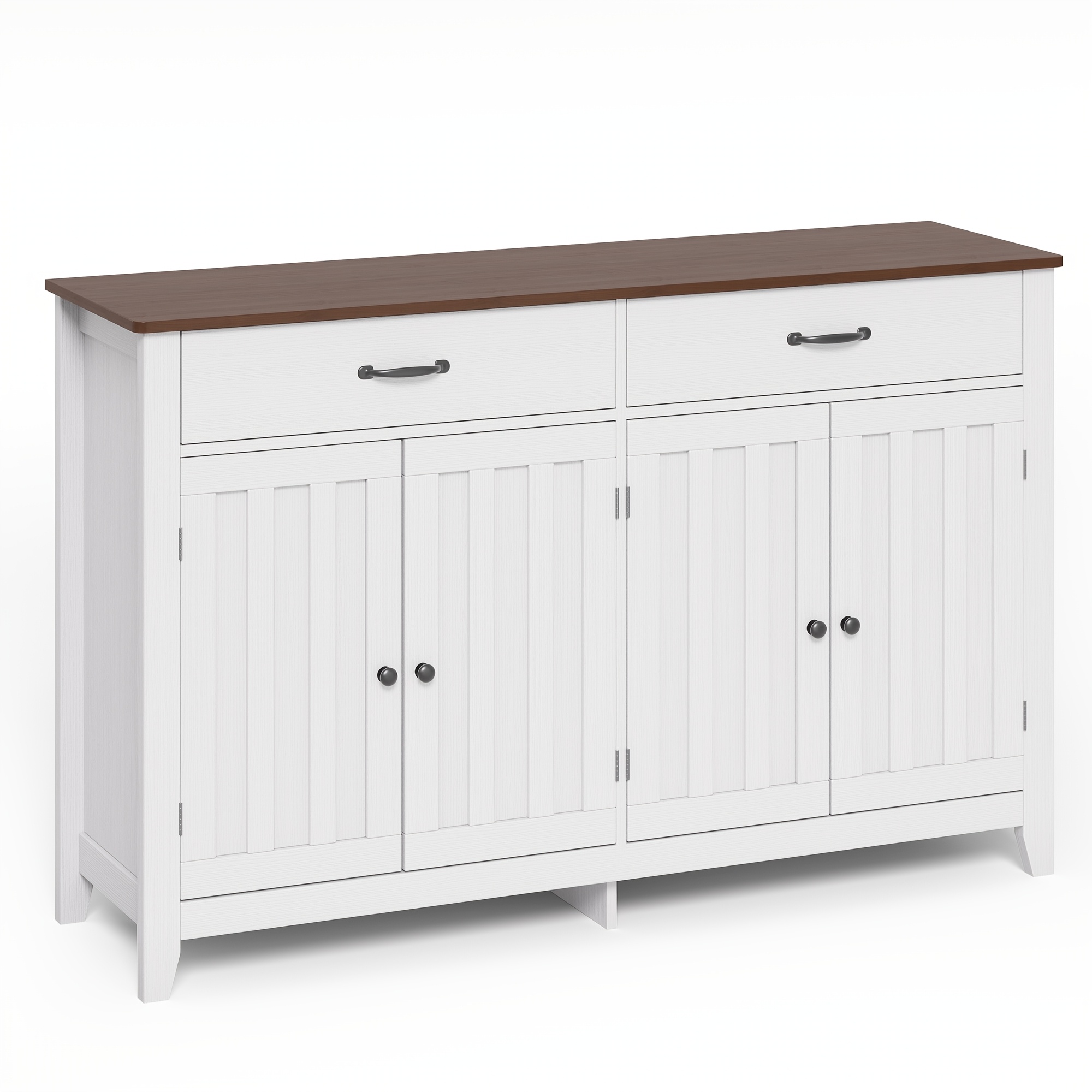 Sideboard, Four-drawer Two-door Dining Room Storage Cabinet, Large-capacity Storage Space, Suitable For Kitchen And Dining Room, 140x40x58.5cm