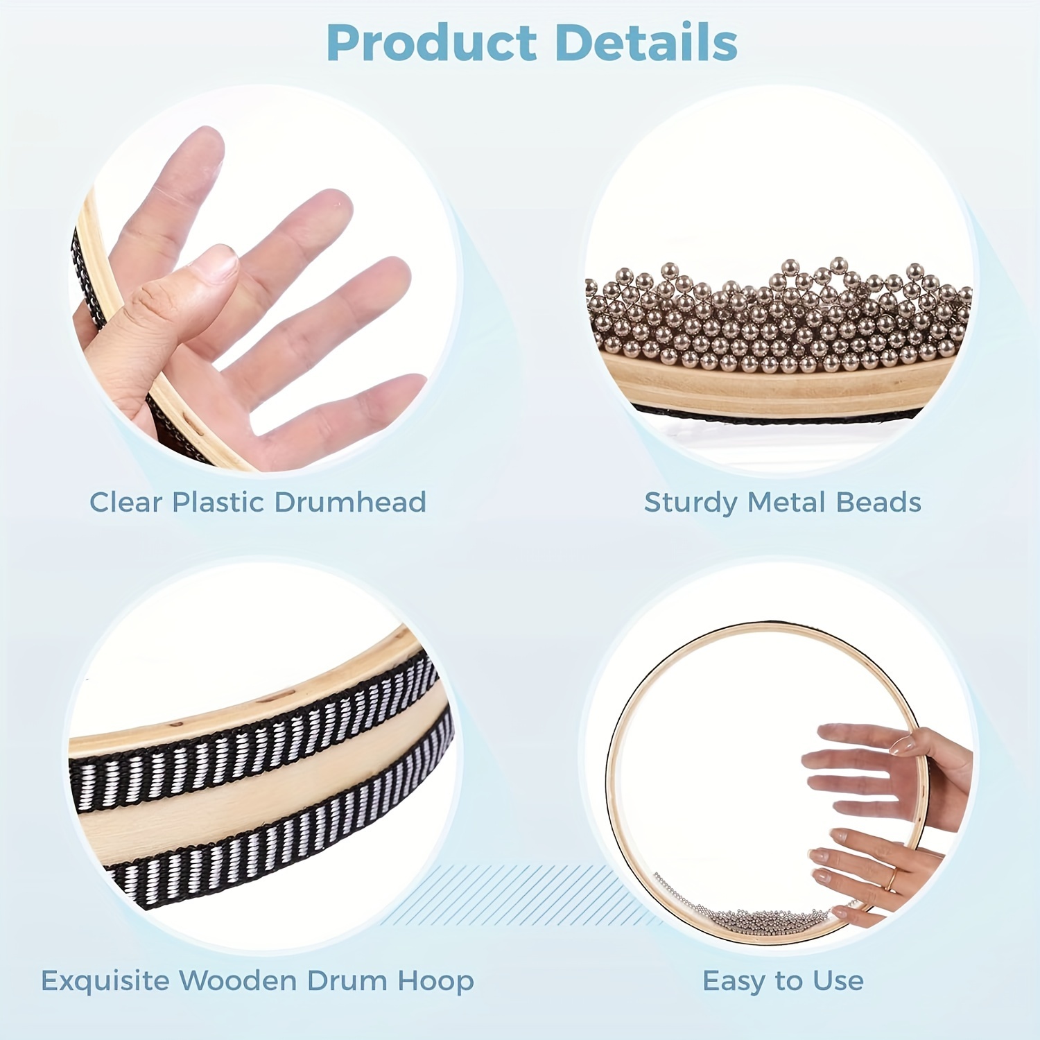 Ocean Wave Drum - Natural Sound Instrument for Relaxation, Meditation, Mindfulness & Yoga - White