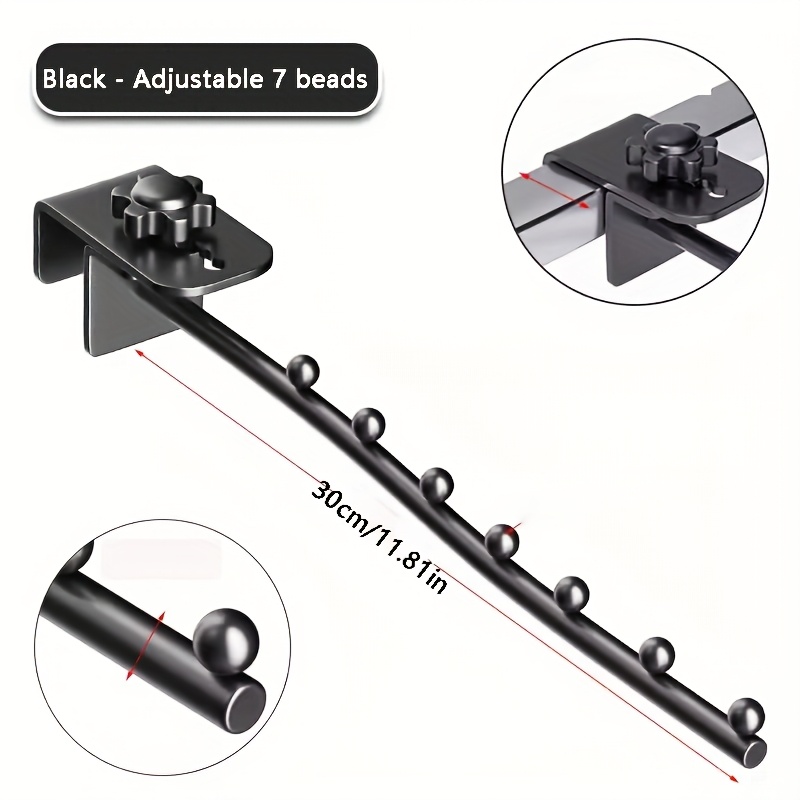 Adjustable 7-bead Hook, Bedside 7-bead Curved Tube Hanger Rack