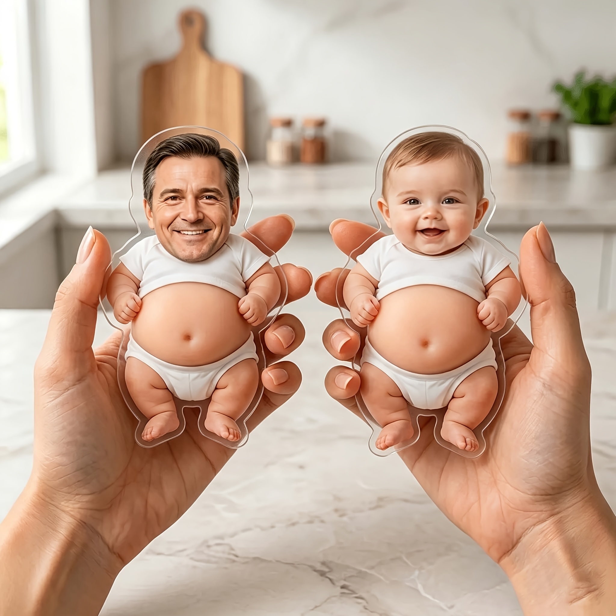 TEMU Personalized Magnetic Face Magnets Suitable For Dad, Photo/text Fridge Magnets With Your Own Picture, Gift For Father's Day, Valentines,