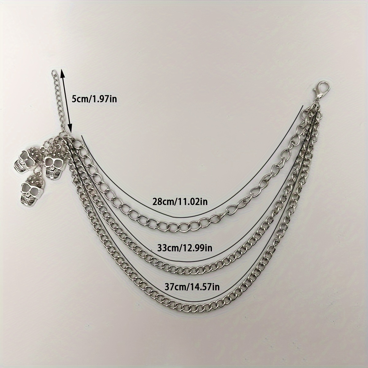 Skull Pendant Shoe Chain - Iron Alloy, Diy Boot Accessory, Single Piece