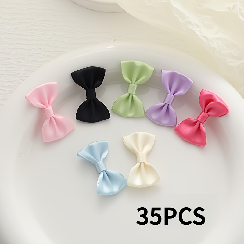 TEMU 35pcs Mini Nœuds Tendance - Ruban en Polyester 1"X1.6", Idéal pour Extensions Cheveux, Emballage Cadeaux et Décoration Laisse Animale - Couleurs