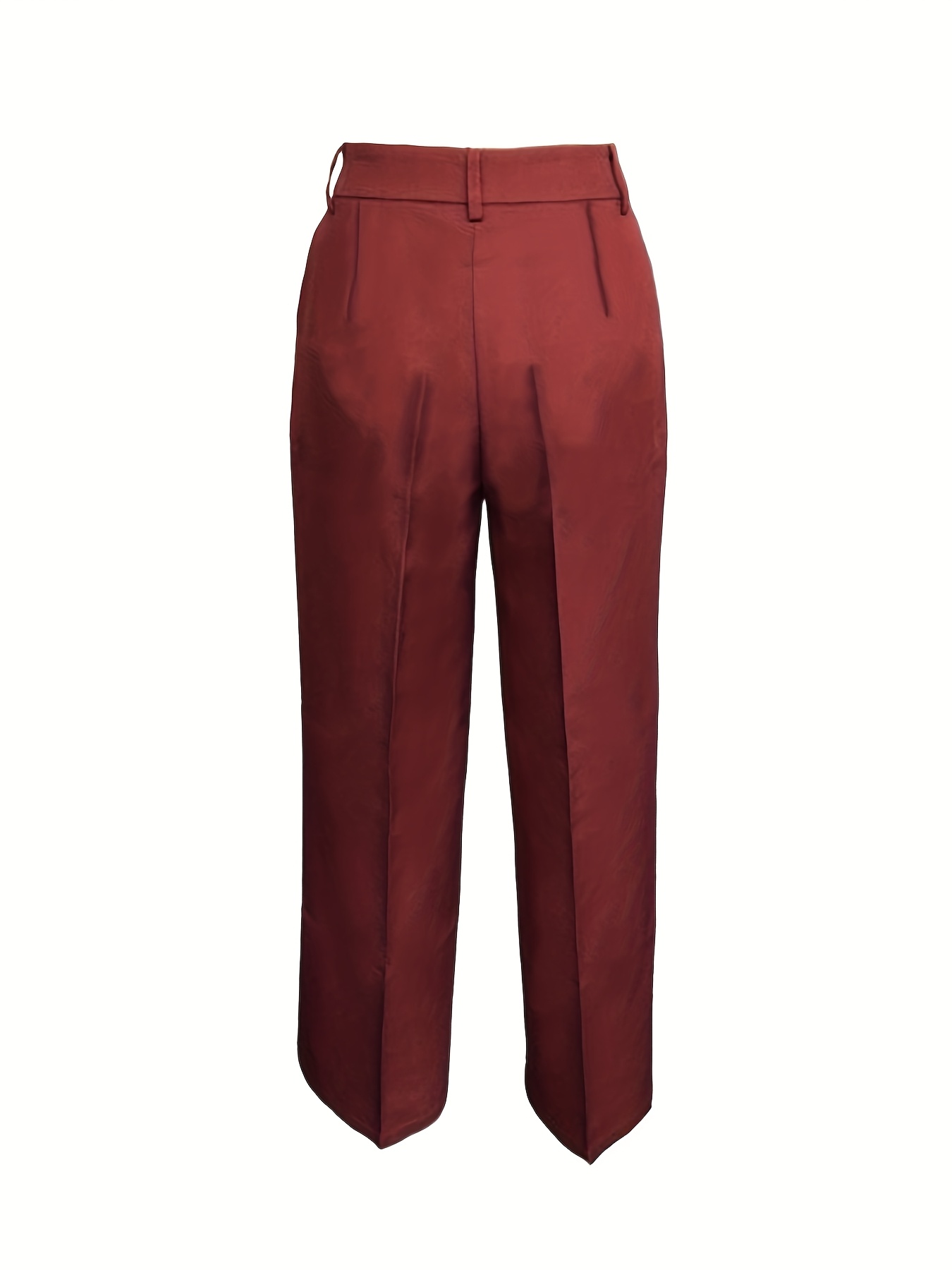2pcs Women's Elegant Solid Color Straight-Leg Pants with Diagonal/Slant Pocket - Beltless, Solid Color Trousers for, Casual & Semi-Formal Wear - Machine Washable Non-Stretch - Pants Suitable for Body Types