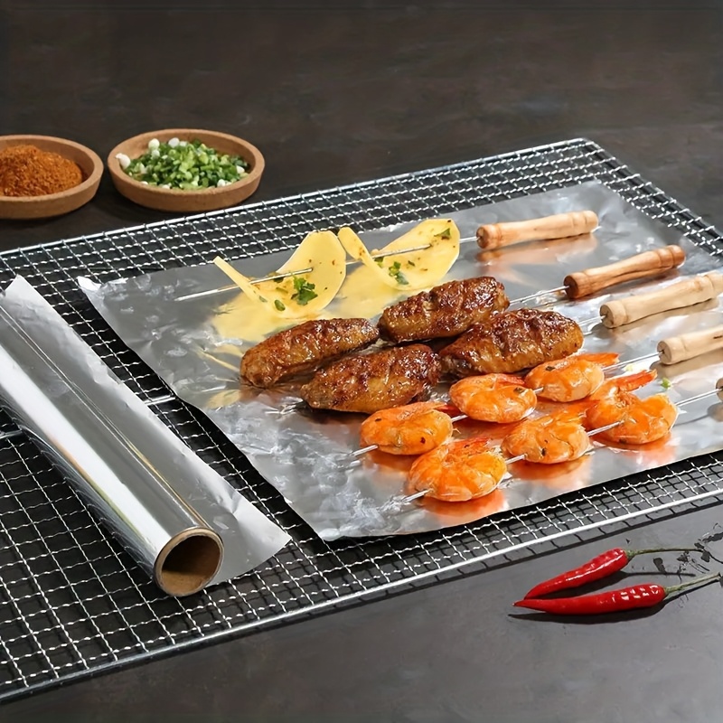 TEMU Ease Of Use - Thickened, Use Oven Aluminum Foil, Baking Aluminum Foil, Barbecue Greaseproof Paper, Aluminum Foil | No Electricity Required |