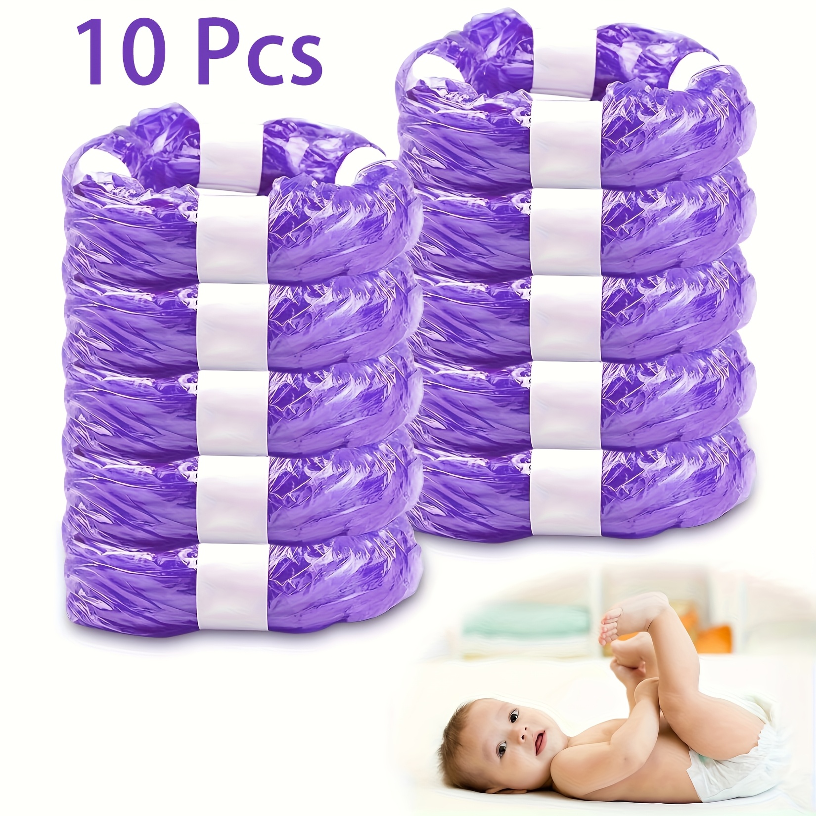 Pack Of 10 Refill Films For Nappy Bins, 4.5 M High Capacity Nappy Bin - Up To 320 Nappies, Compatible With Refill Cassettes From //litter Locker