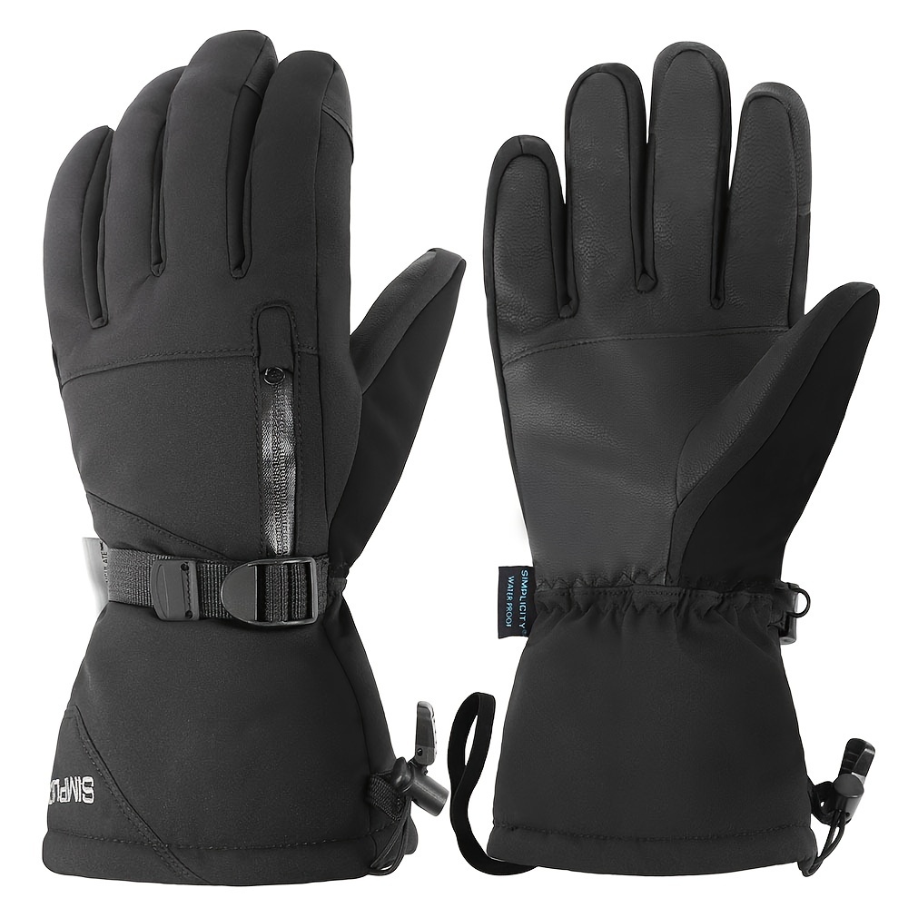 

Skiing Gloves For Men With Vertical Zipper, Touch Screen Compatibility, And Long Style Gloves