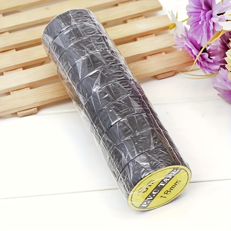 

10pcs Black Electrical Tape - High Temp Resistant, Waterproof Insulation & Sealing Adhesive For Workshop Use,