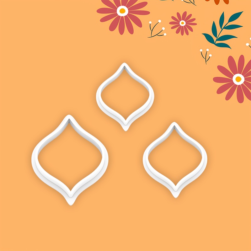 TEMU Juego de 3 cortadores de arcilla para joyería , material especial de resina de poliéster, cortador de arcilla con diseño de detalles huecos para