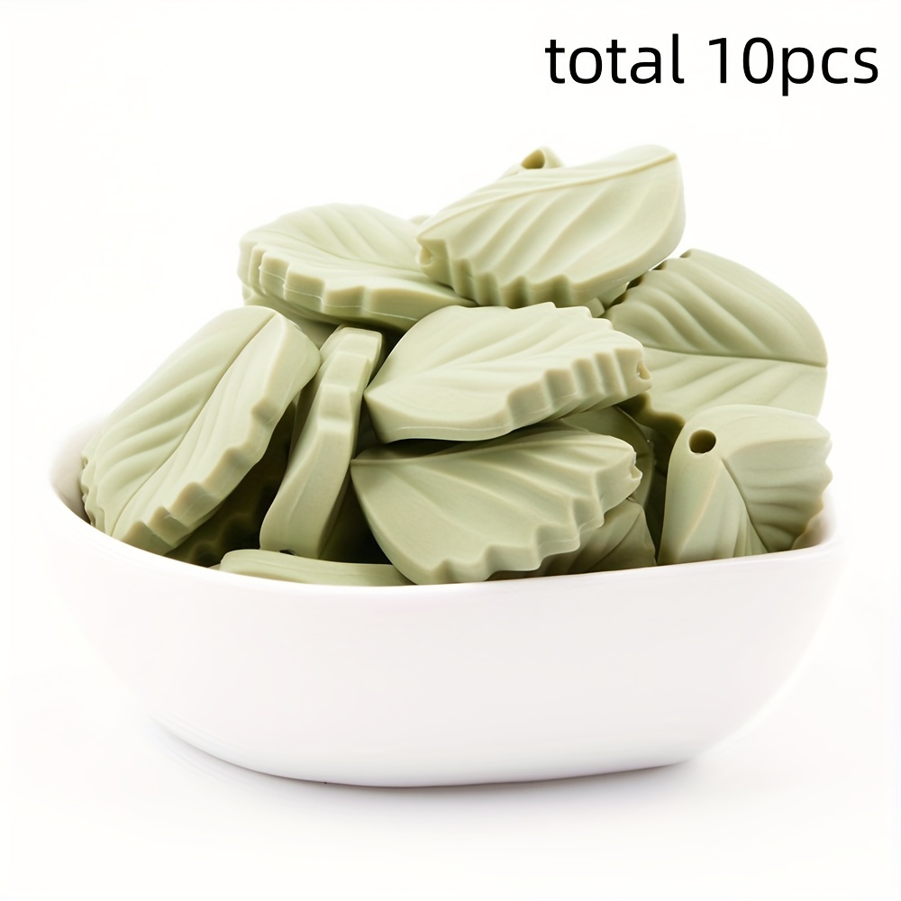 10/20pcs Leaf-shaped Silicone Beads Making Necklace Bracelet Earring Jewelry Pendant Handicraft Gift