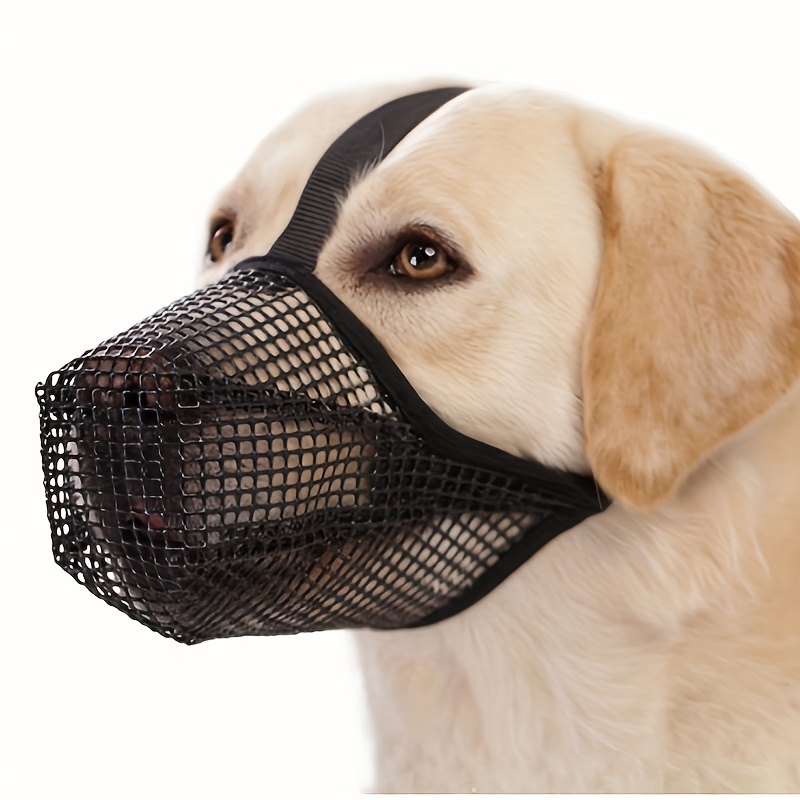 Black Soft Mesh Dog Muzzle, Adjustable Nylon Mouth Cover for Small, Medium, Large Breeds - Labrador, German Shepherd, Prevents Biting & Chewing, Breathable Design, Large (L), Dog Accessories | Adjustable Muzzle | Durable Dog Gear, Dog Muzzle