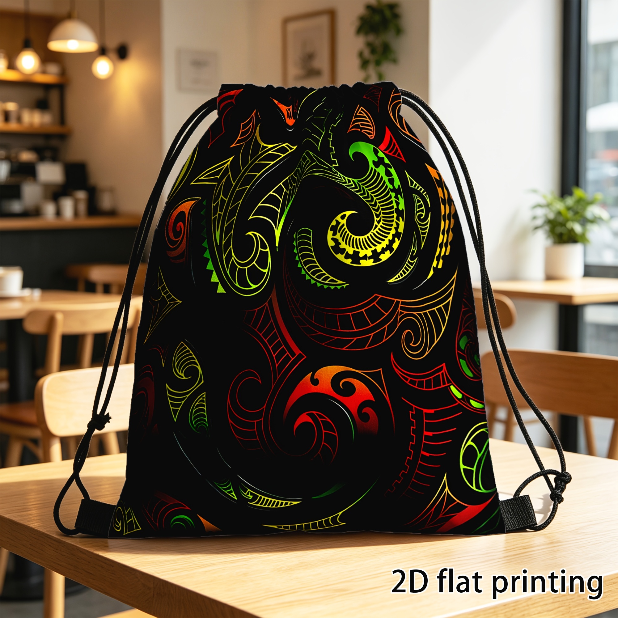 TEMU 1pc, Drawstring Bag, The Fabric In Maori Is Sturdy And Used Multiple Times, Making It Ideal For Gifts During Birthdays, Christmas, And Halloween