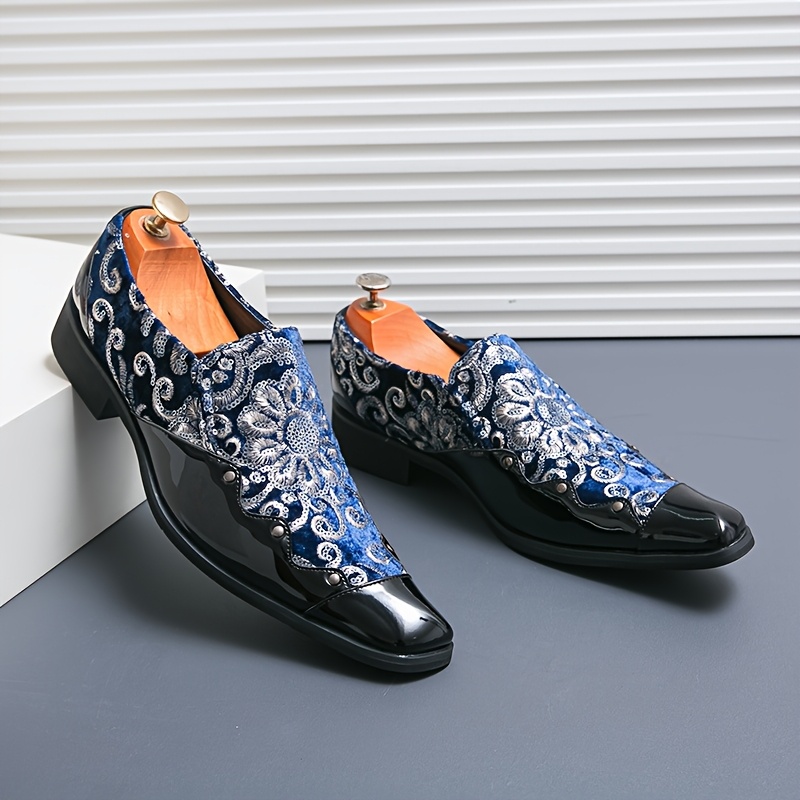hipster embroidered dress shoes slip casual fashionable height