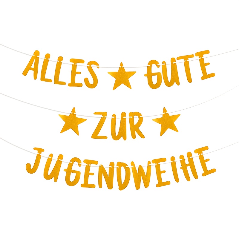 1 Set Youth Decoration Banner - For Youth Garland – Glitter Golden Decorative Banner, Paper Hanging Decoration
