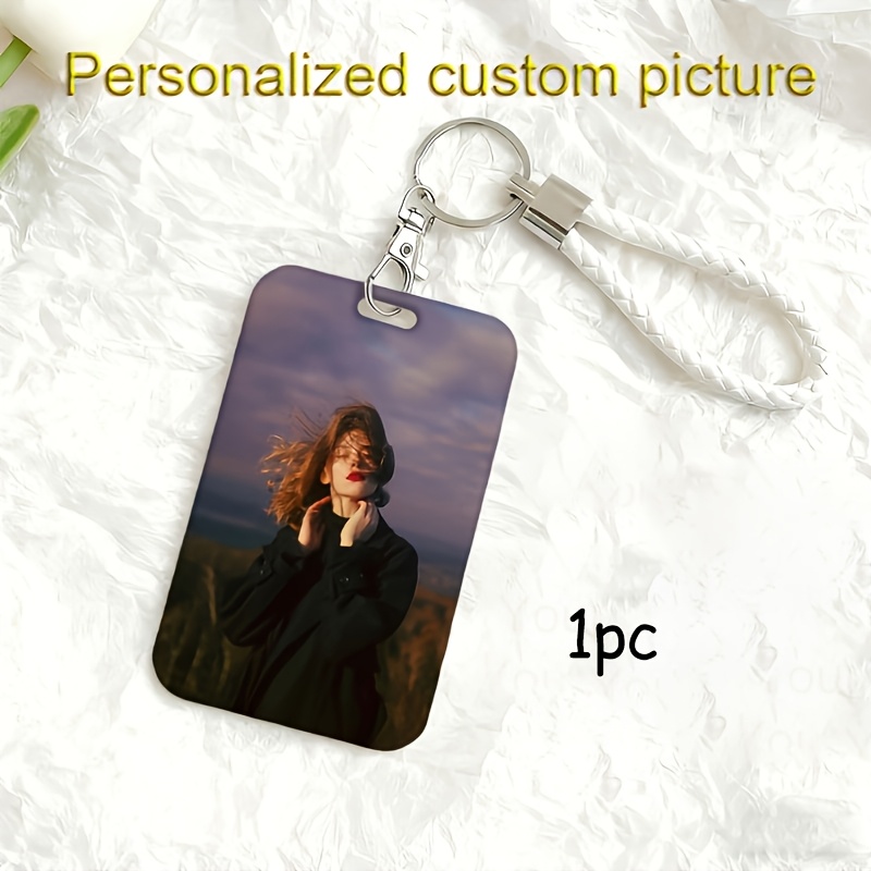 TEMU 2D Gepersonaliseerde Fotokaarthouder/Foto Aanpassing Exclusieve Kaarthouder, Studentenkaart Werkkaart Beschermhoes, Kerst Cadeau Persoonlijke ID