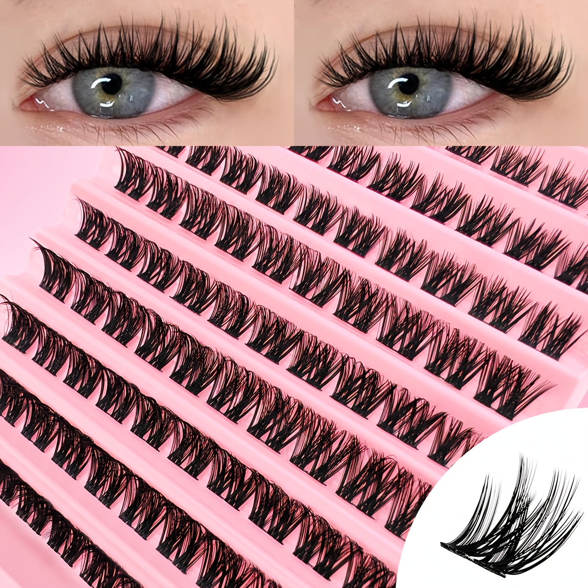 Image of Cluster Lashes 100pcs Diy Eyelash Extension C Lash Clusters Fluffy Lash Clusters 8-16mm Volume Eyelash Clusters