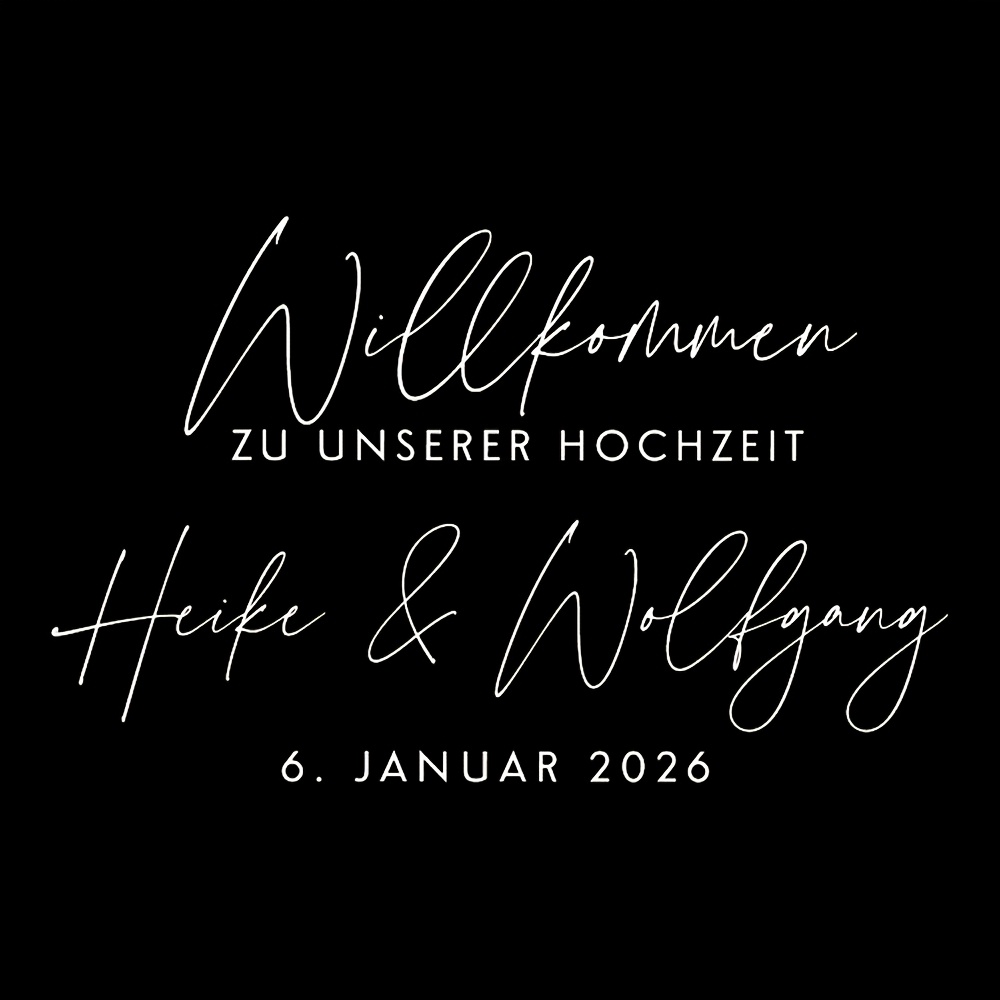 50x31.7cm German "welcome To " Custom Name Date Ceremony Wall Sticker S2373