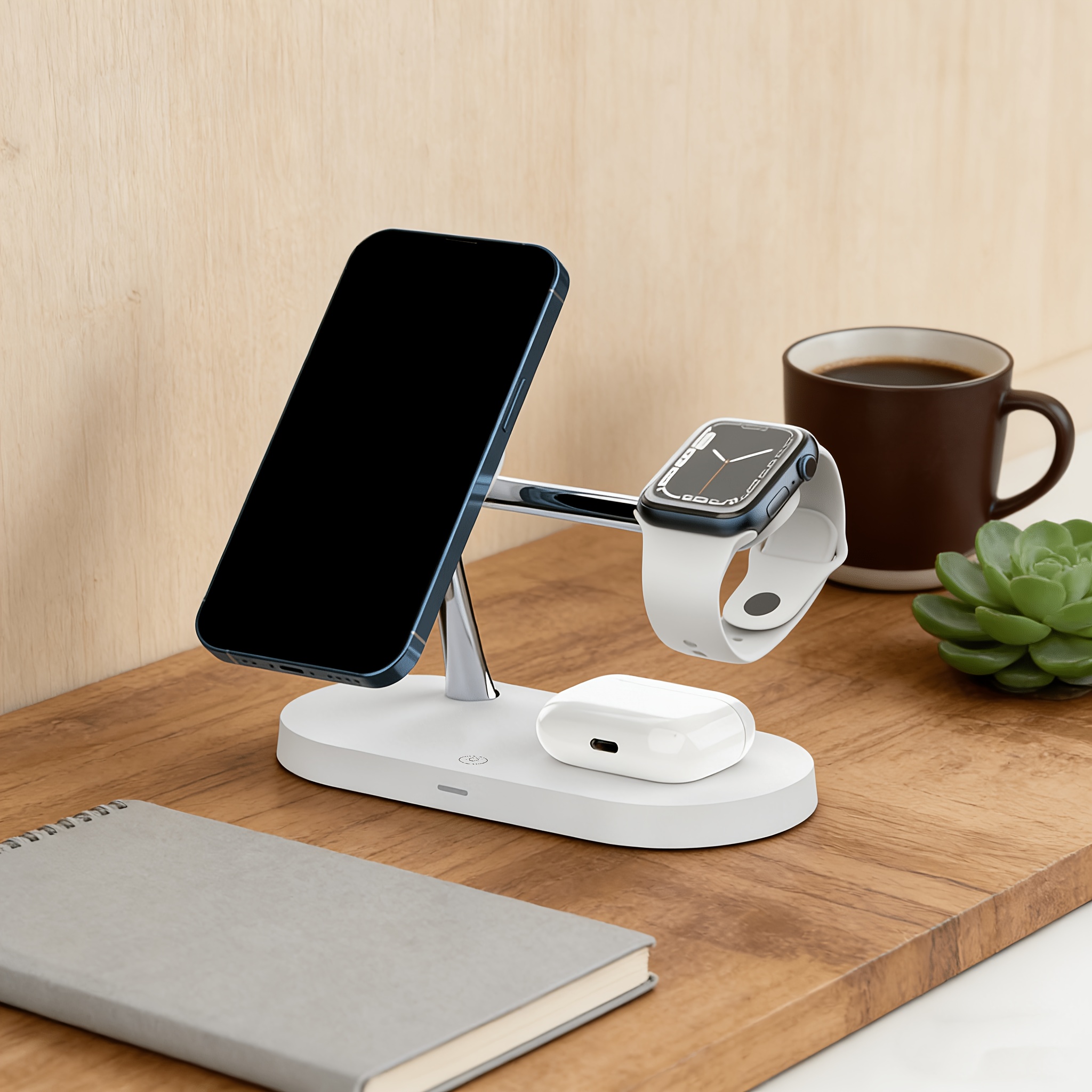 E-shop 3-in-1 Handyhalter aus Zinklegierung, 3-in-1-Handy-Ständer, magnetischer Handy-Ständer, magnetischer Ständer für iPhone 12-17, Uhren,