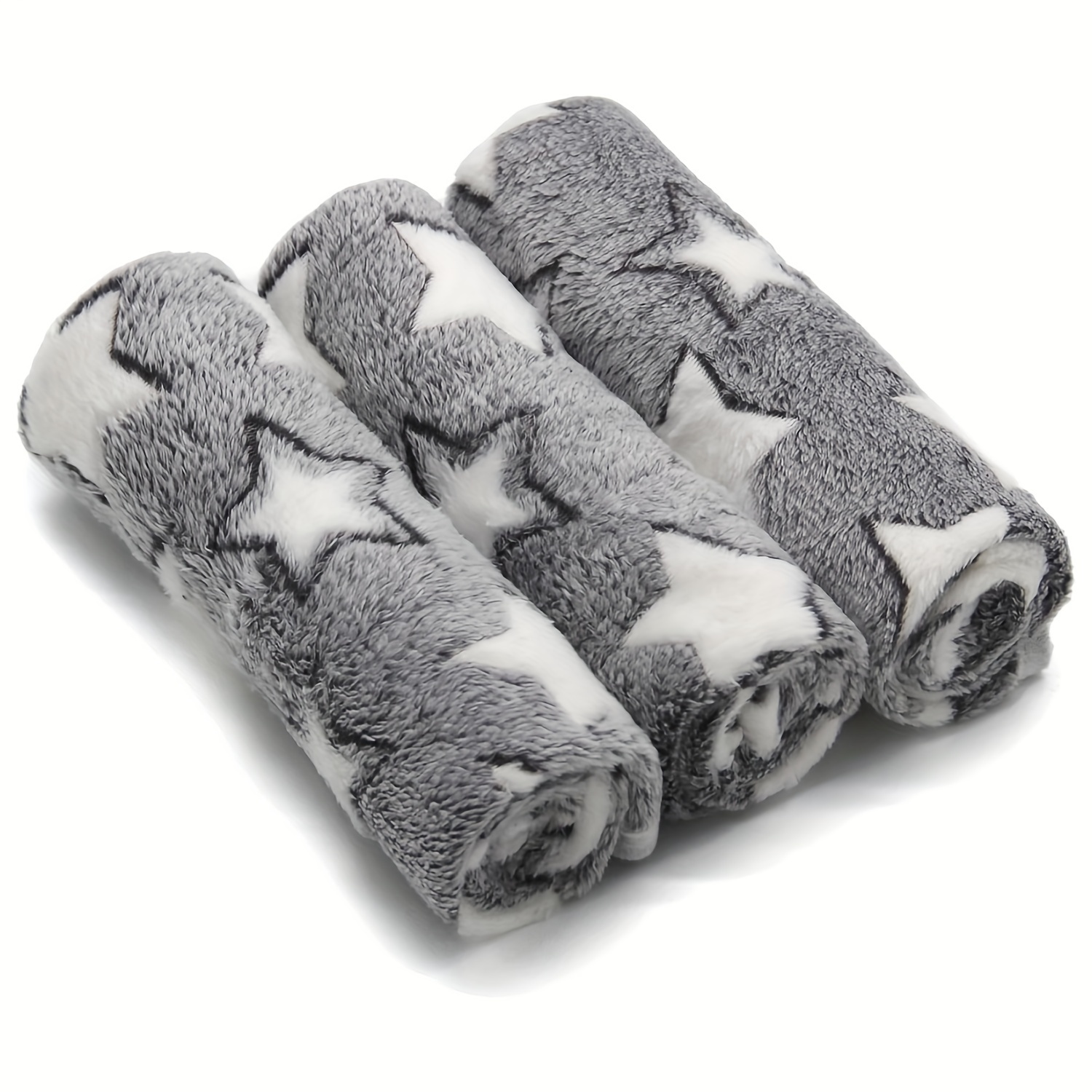 

Super Soft Dog Blanket With Grey Stars - Small To Large Dogs - Machine Washable