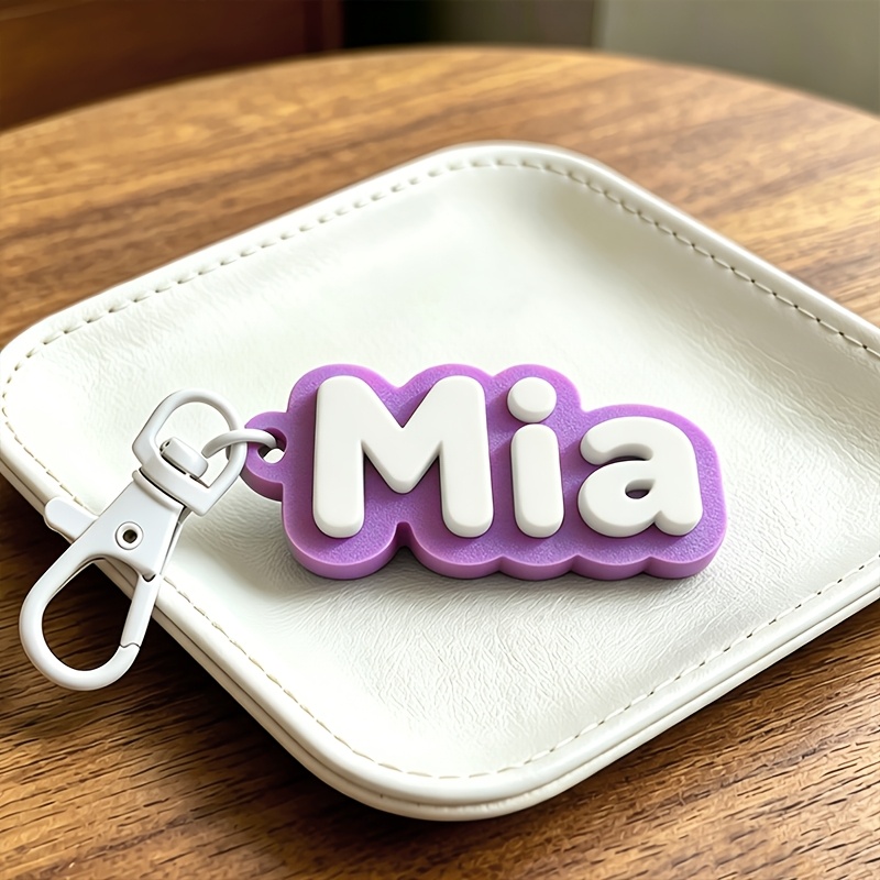 TEMU [3d Custom] 1pc Personalized Letter Keychain, Double Layer Keychain, Custom Name Keychain, Ideal As Personalized Gift For Family, , Backpack