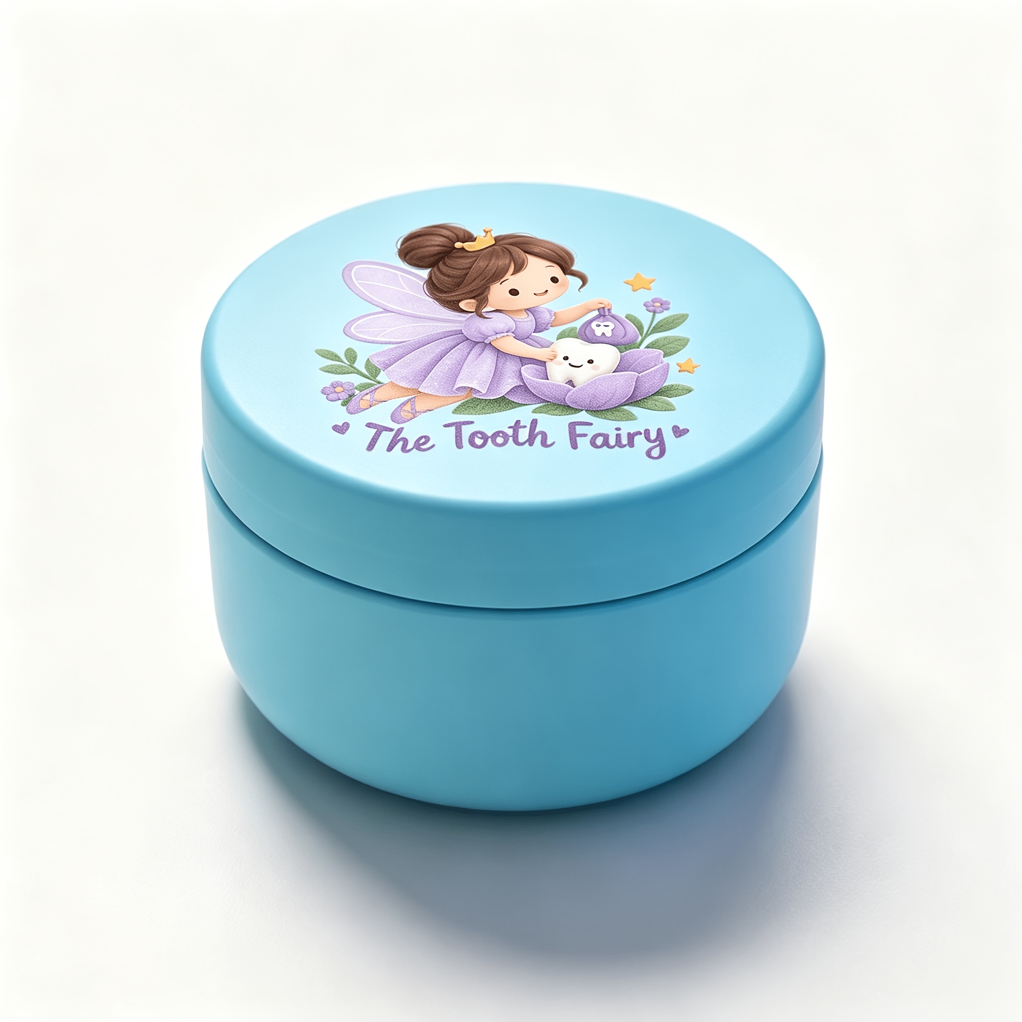 TEMU 1pc Metal Tooth Box, Tooth Fairy Pattern Commemorative Container, Tooth Storage Box, Suitable For Tooth, Safe Storage Gift Souvenir, Durable