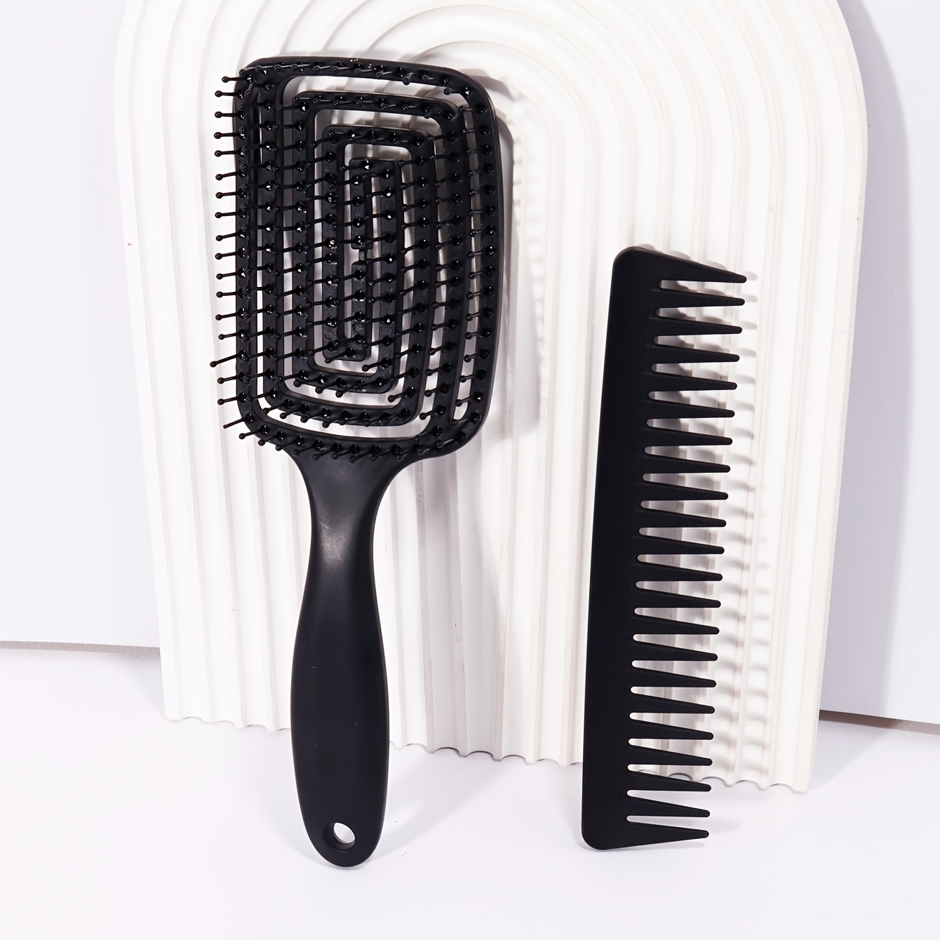 2pcs Hair Styling Set - Massage Comb, Wide Toothed Hair Comb, Hair Styling Tools, Smooth And Anti-static, No , Damage, Suitable For Dry And Wet Hair Use