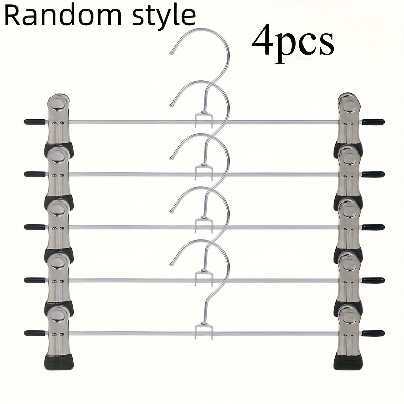 Image of Random - Metal Pants Hanger With Clips - Suitable For Jeans, Skirts And Scarves - Ideal For Dormitories And Home Use, Random Colors
