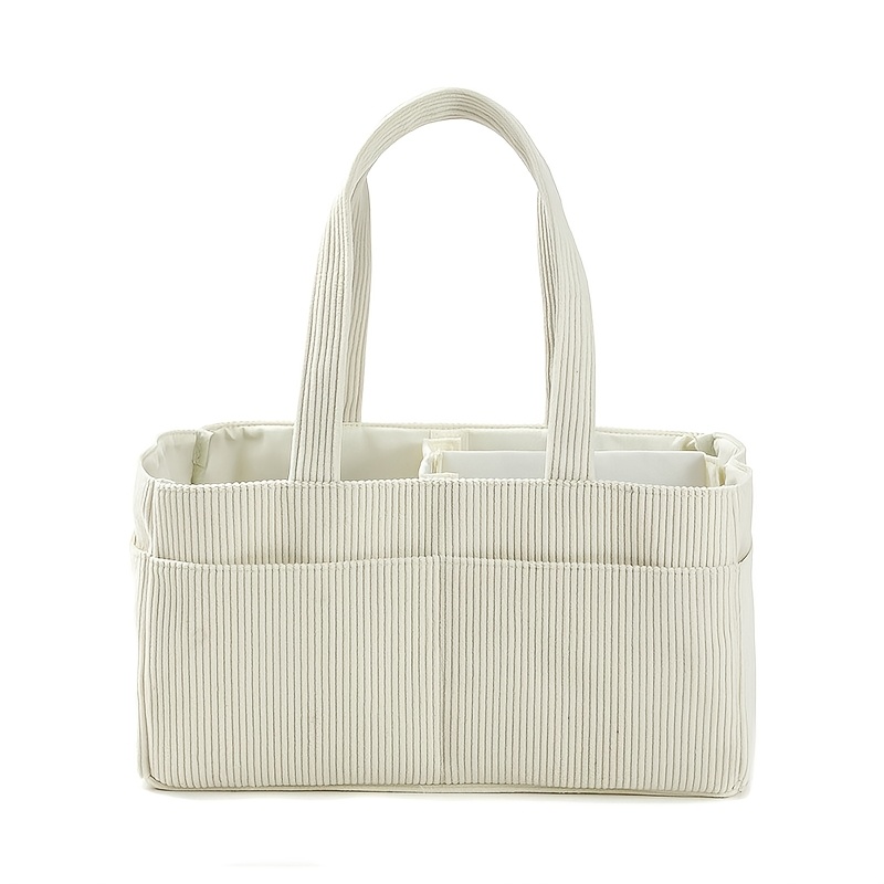 Image of A Corduroy Mommy Bag Storage Basket For Mothers And, Featuring A Large Capacity For Diapers, Clothes, And Organized Compartments, Perfect As A Party Gift, Christmas, Halloween