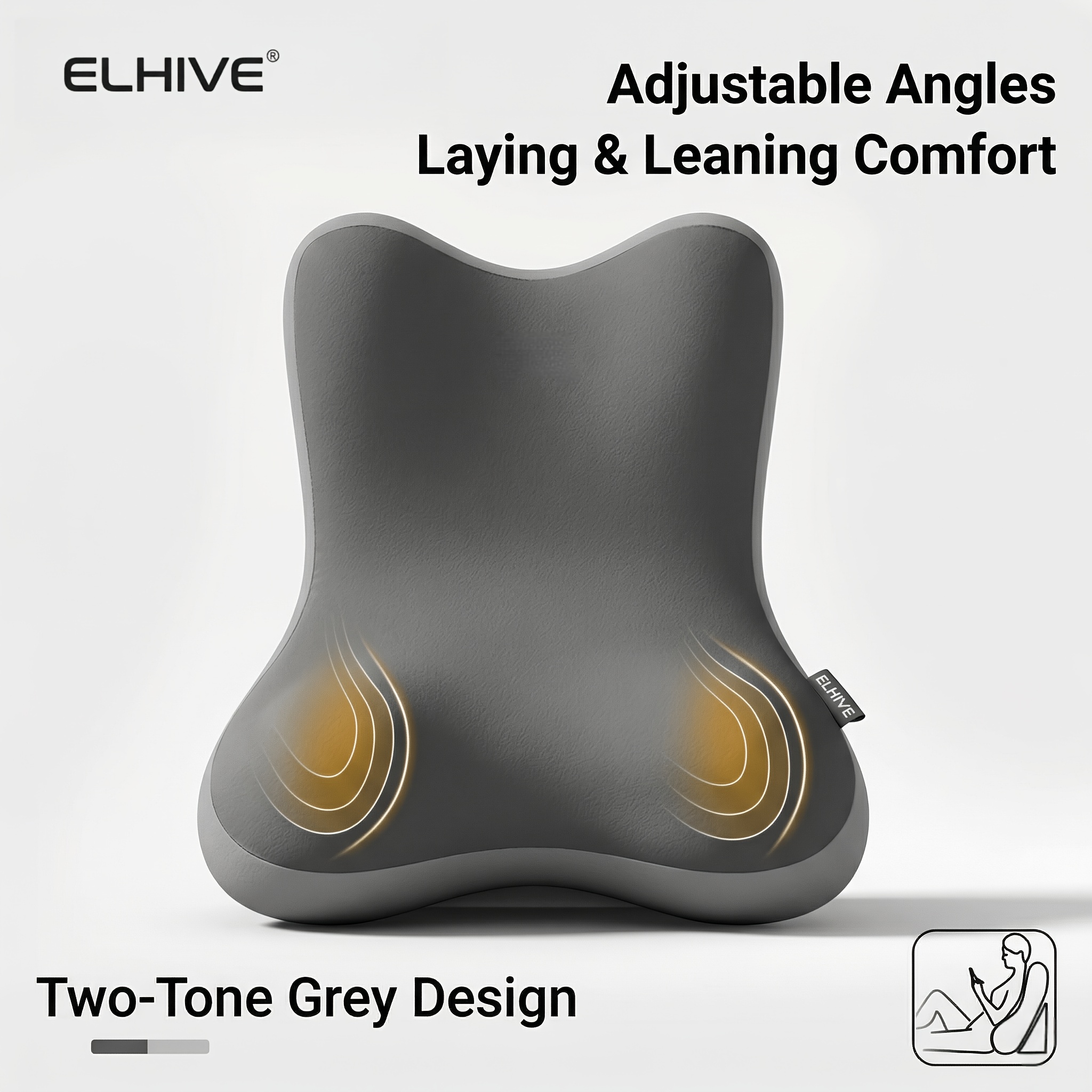 TEMU Bed Rest Pillow For Reading, 2pcs Adjustable Memory Foam Wedge Pillow, Extra Large Backrest For Sitting Up In Bed, Cozy Triangle Cushion For