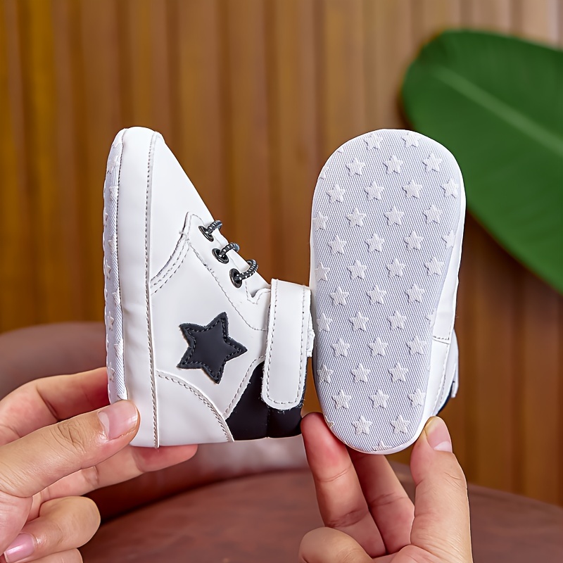 Babysportschoenen, casual halfhoge PU-bovenkant met stoffen binnenkant en zool