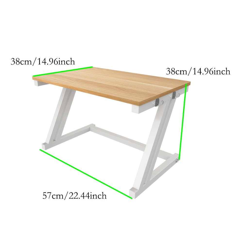 Microwave Shelf, Microwave Holder, Microwave Organizer, Versatile Storage Shelf, Contemporary Style, Ideal For Kitchen And Living Room, 57x38x38cm, Natural Wood
