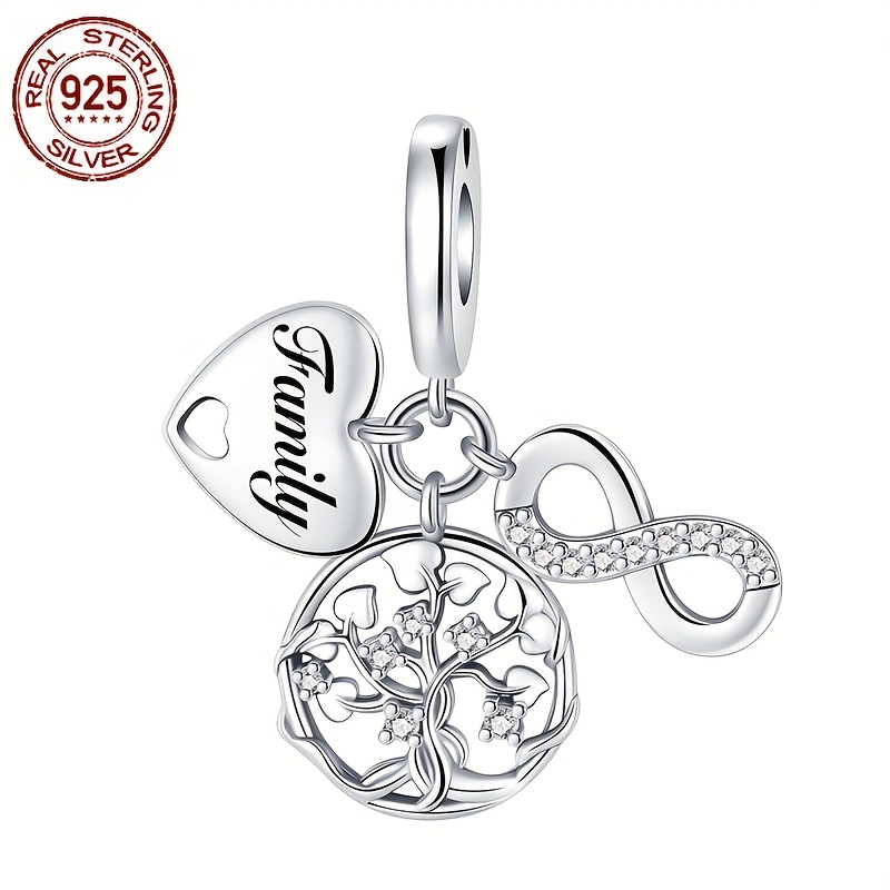 

1pc Elegant 925 Sterling Of Life Pendant With Infinity , Synthetic Zirconia, 4g, Silver Plated, Cute Fashion Jewelry For Women, , Parties, Christmas Gift, All