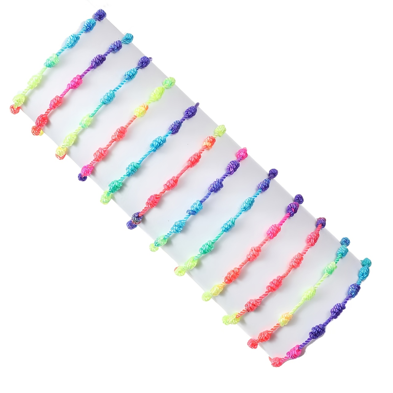 TEMU Nueva Pulsera Tejida de 7 Hebras Transfronteriza, Cuerda de Colorida a