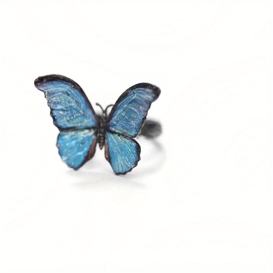 Image of A Niche, Exquisite, Antique-style Blue Ring With Colorful Patterns, Featuring A Fashionable New Chinese Vintage Minimalist Open-, S35