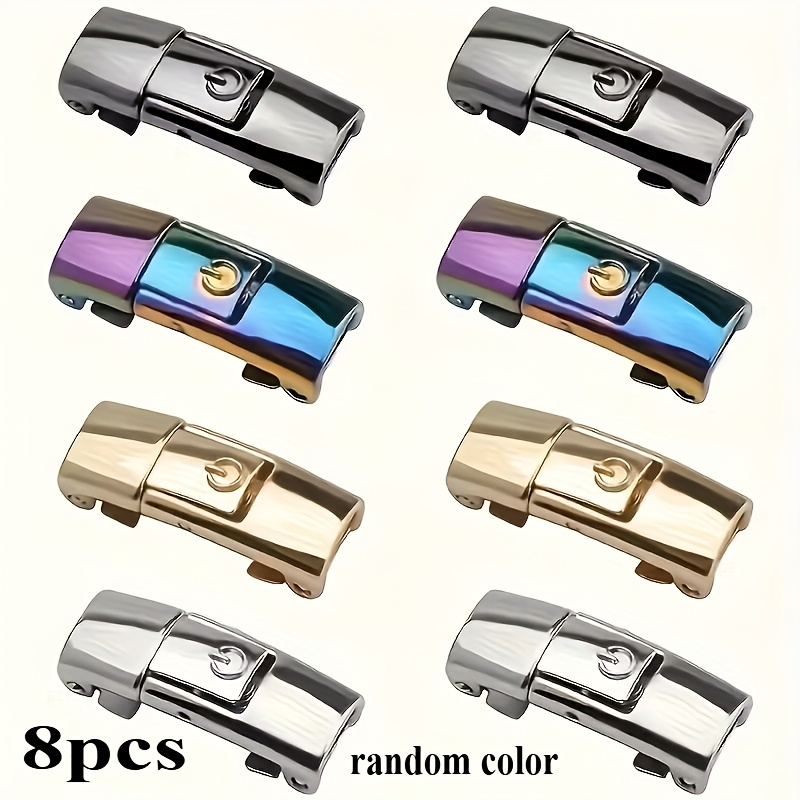 Image of 2pcs/8pcs No-tie Sports Shoelace Buckles, For Sneakers, Running And Hiking Boots, Prevent Loose Laces, Random Color And Pattern