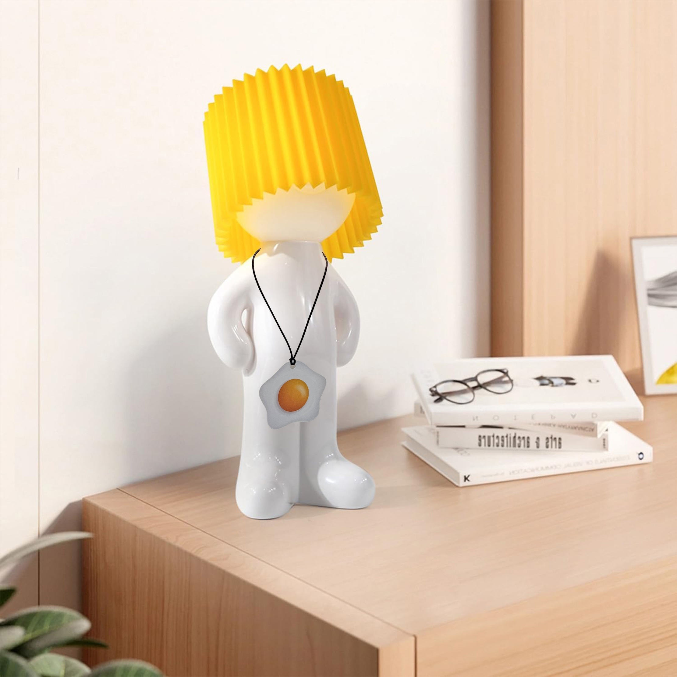 Dimmable Acrylic Table Lamp with LED Lights, Push Button Control, Non-Waterproof Polished Surface, Creative Shy Man Design, Artistic Decoration, Ideal for Indoor Reading and Festivities, Sans Cord