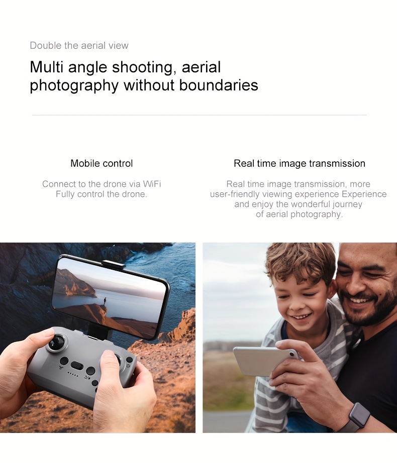 Dron D16 con cámara dual de flujo óptico, estabilización visual, control de altura, acrobacias de 360°, evitación de obstáculos, despegue y aterrizaje con un botón, regalo perfecto para diversión familiar