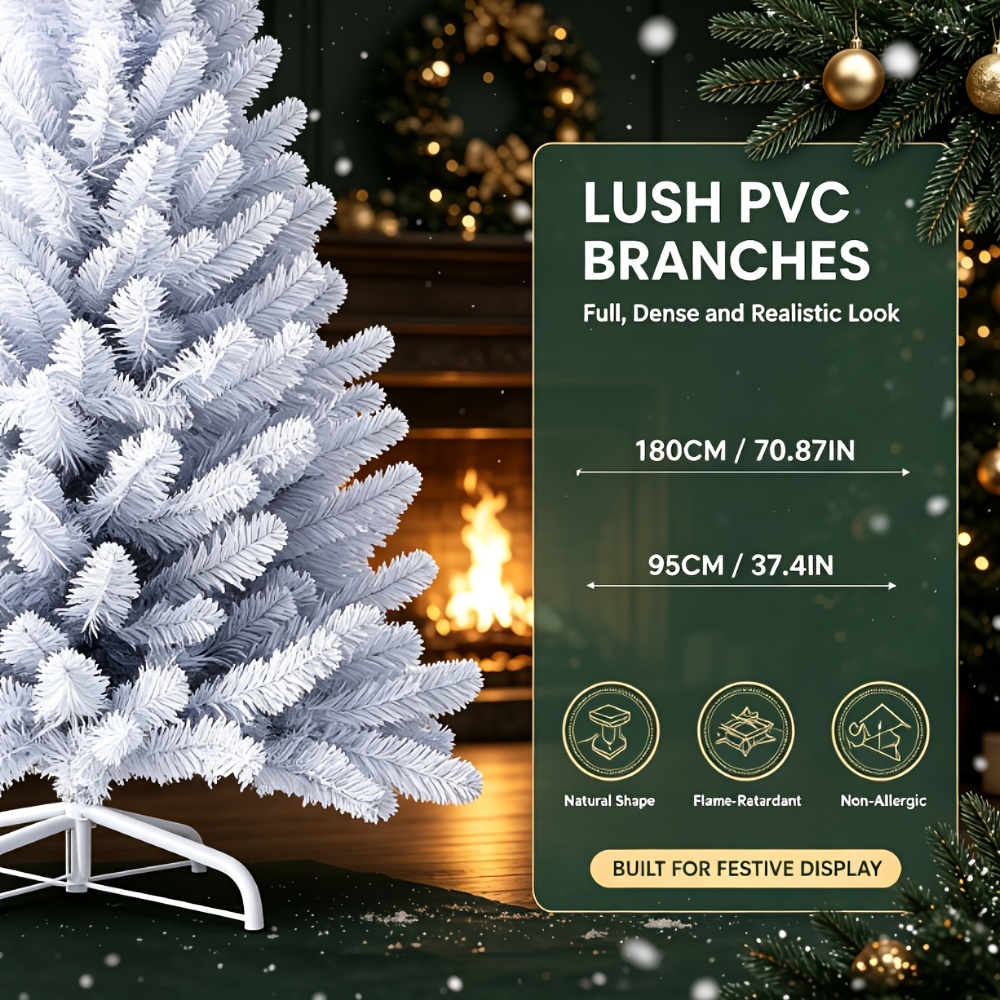 Image of Aweioo Artificial Christmas Tree With A Sturdy Metal Stand Made Of Pvc, Easy To Set Up, Easy To Store, Suitable For Home, Office, And Festive Decorations, Elegant