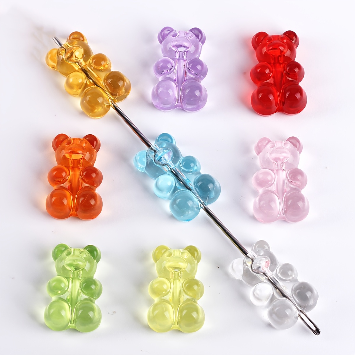 

20pcs 19*12mm Vibrant Acrylic Bear Beads Assorted Transparent Colors Making Crafting And Unique Accessory For Earrings Necklace Creation Ideal For Beginners And Experienced Crafters