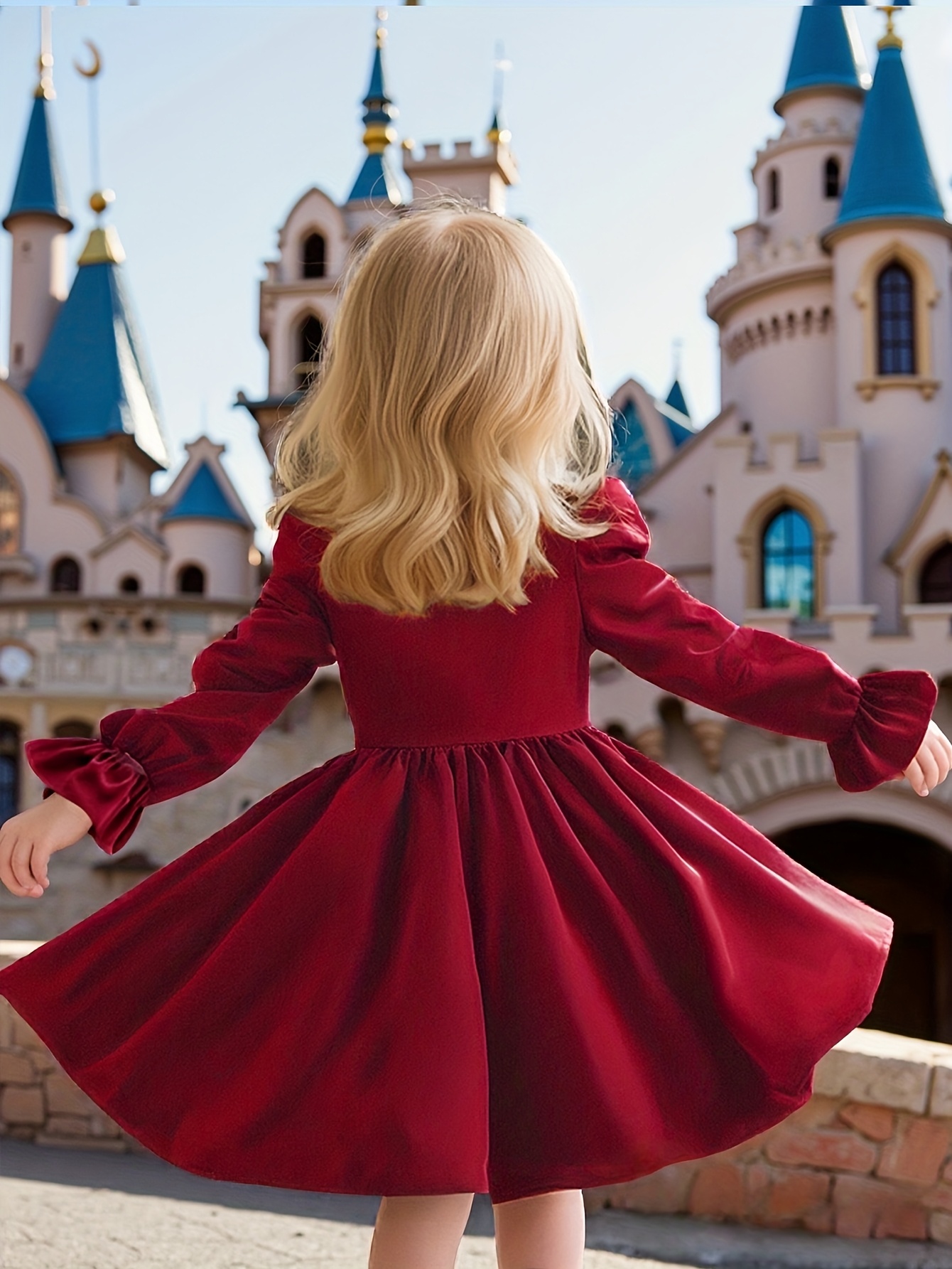 knee length dresses for ladies Ava & Yelly Star Long Sleeve Tiered Party Dress - Purple
