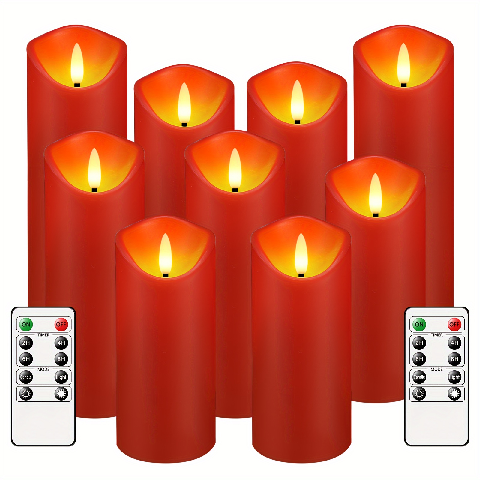 

Flameless Candles Pack Of 9 Remote Control, Battery Powered Realistic Flameless Candles With Timer Function Ideal For Home Decor Adding Ambience (d 2.2", H 5"5"5"/6"6"6"/7"7"7")