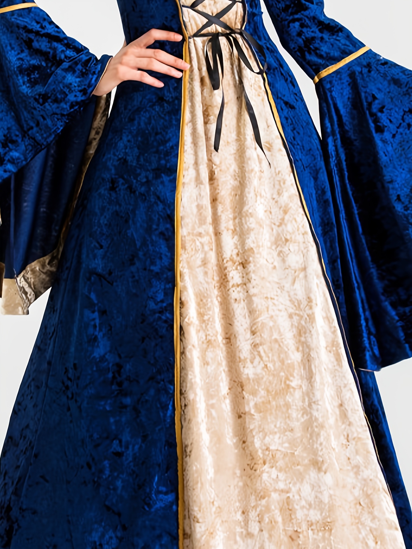 slim fit dress slacks Women's Amalia Medieval Dress - Natural/Blue, Size: Medium main image 1