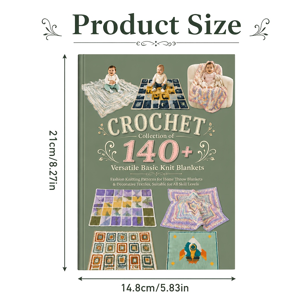 TEMU Crochet Collection Of 140+ Versatile Basic Knit Blankets Fashion Knitting Patterns For Home Throw Blankets & Decorative Textiles, Suitable For