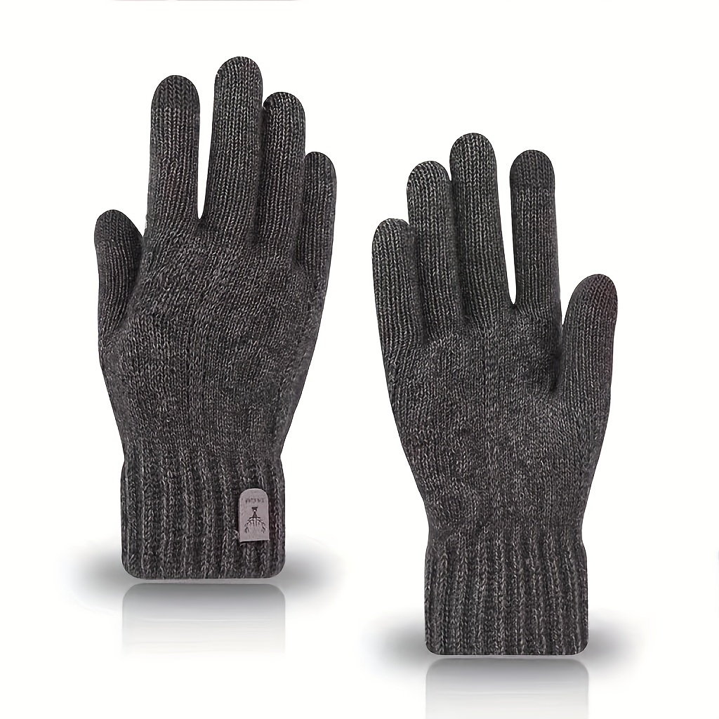 TEMU Touchscreen-compatible Gloves - Warm, Thick Knit Lining For Driving & Cycling