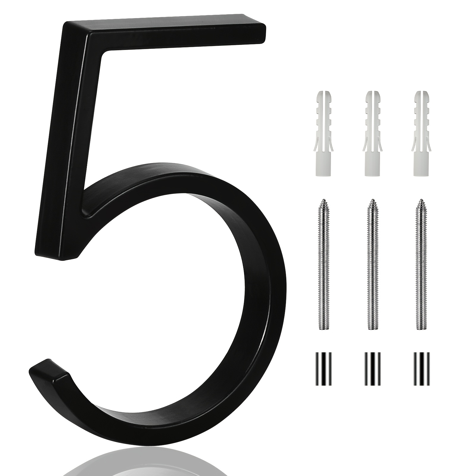 Image of 1pc Black Golden Number Decoration, Numbers 0-9, Wear-resistant Golden Number Base, Including Screw Kit, House Number Base, Apartment Door Number Plate, Outdoor Address Number Plate