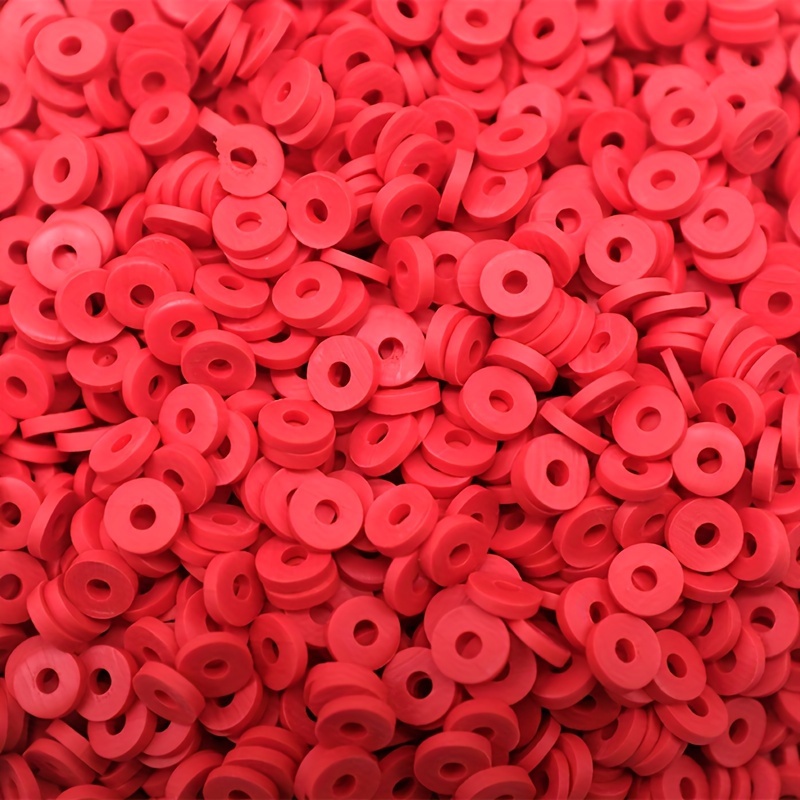 TEMU 500pcs Perles Heishi en Pâte Polymère de 6mm - 24 Couleurs Vibrantes pour la Fabrication de Bijoux DIY, , Boucles d'Oreilles, Bracelets &